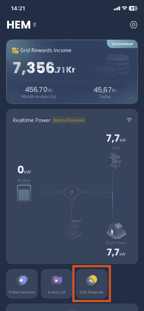 Steg 1: Öppna Grid Rewards